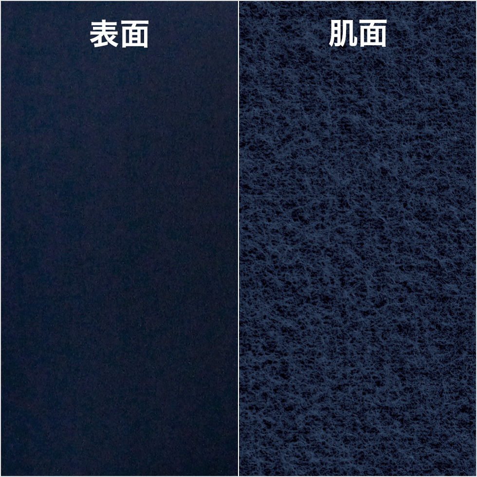 表面と肌面の比較 集中力が途切れない快適設計